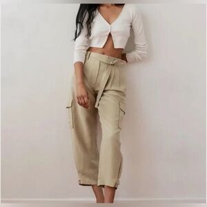 Wilfred Aritzia Kafka Belted‎ Linen Blend Cargo Pants EUC Size 4